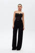BLACK LACE CORSET CROP TOP